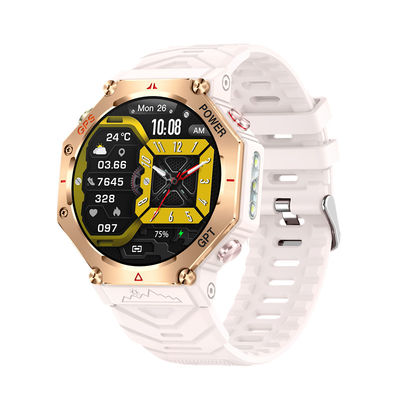 قیمت خوب KC91 GPS ساعت هوشمند 1.39'تحت پشتیبانی صفحه نمایش GPT چراغ قوه بلوتوث چند ورزش آنلاین
