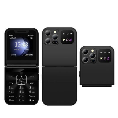 قیمت خوب A50 Pro Flip تلفن همراه دو سیم کارت ضبط تماس سرعت شماره گیری مشعل جادویی صدا 2.4 