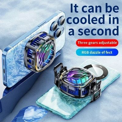 قیمت خوب X76 تلفن همراه نیمه هادی مغناطیسی کلیپ عقب رادیاتور خنک کننده جهانی 5000 / دقیقه سرعت نمایش دیجیتال برای IOS اندروید بازی PUBG آنلاین