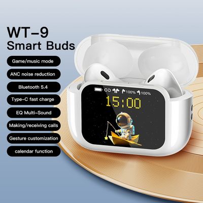 قیمت خوب WT-9 صفحه لمسی بلوتوث گوشواره های بی سیم قابل شارژ APP کنترل آنلاین