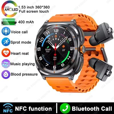 قیمت خوب هدفون GT98 ساعت هوشمند، 1.53 اینچ، پشتیبانی از تماس بلوتوث / NFC / ضربان قلب آنلاین