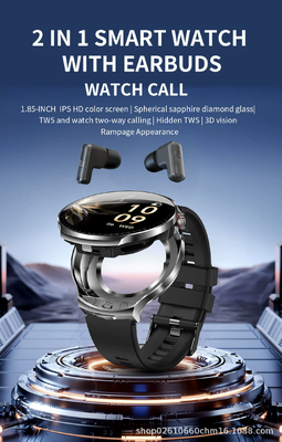 T100 BT تماس بی سیم 2 در 1 TWS گوشواره فیتنس ردیاب هوش مصنوعی صدایی لغو موسیقی هدفون