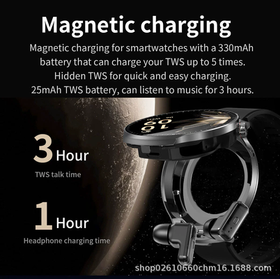 قیمت خوب ساعت هوشمند 2 در 1 با هدفون های بی سیم صفحه نمایش IPS 185 اینچی و ساخته شده در حسگر G T100 آنلاین